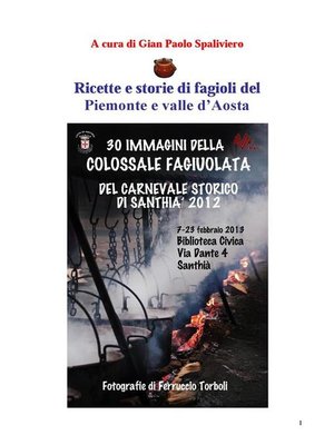 cover image of Ricette e storie di fagioli del Piemonte e valle d'Aosta